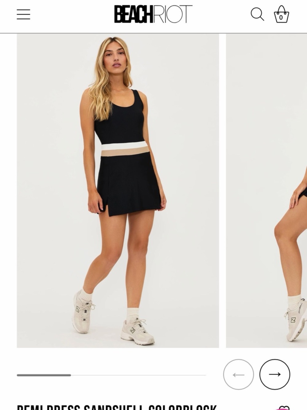 Beach Riot Remi Dress Sand Shell Colorblock Size Small Athletic Tennis Mini